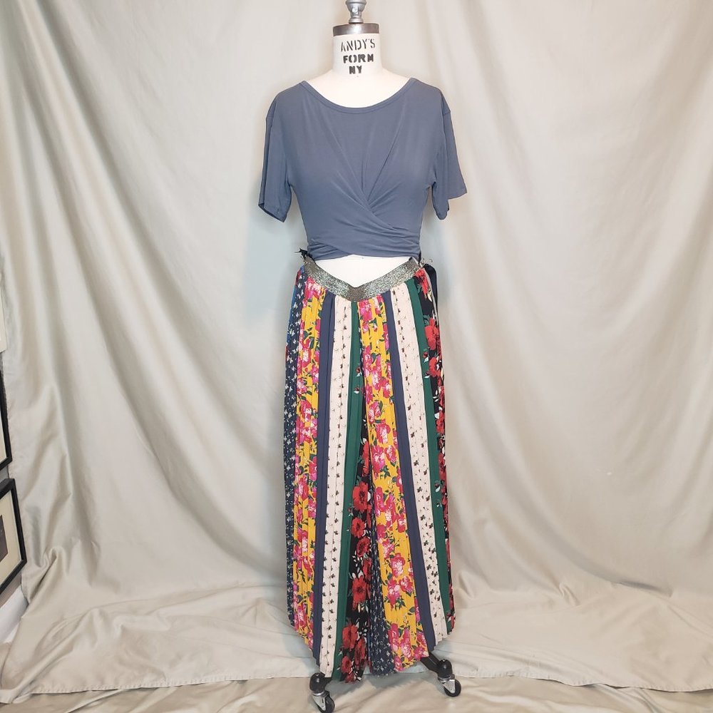 ⚘HOST PICK⚘Anthropologie Pleated Wide Leg Floral Pants - Picture 4 of 9